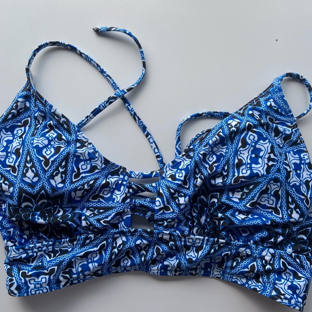 Blue bikini top